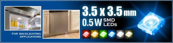 3.5 x 3.5mm 0.5W SMD LEDs 